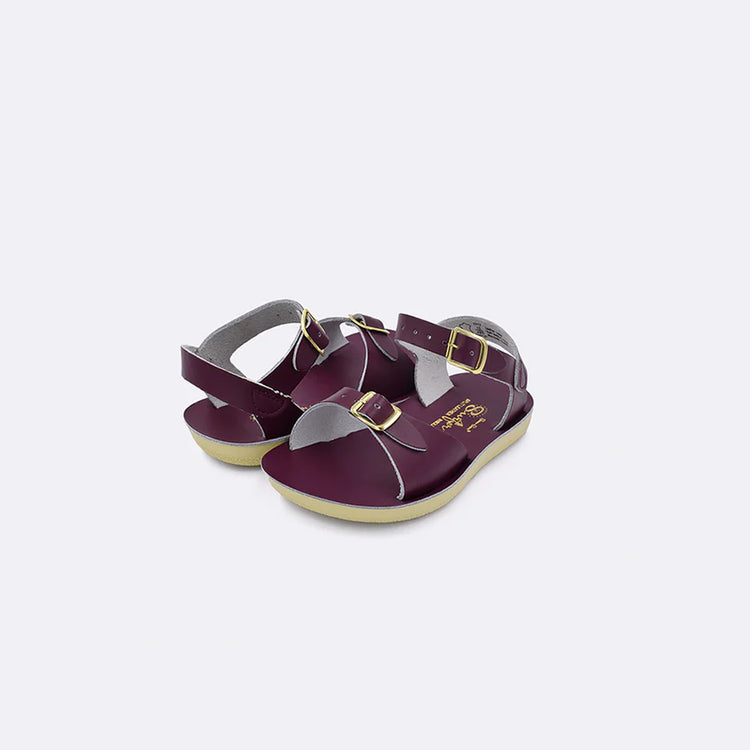 Salt Water Surfer Eggplant Purple Sandal