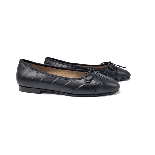 Brunella Maximum Black Woven Ballet Flat 400