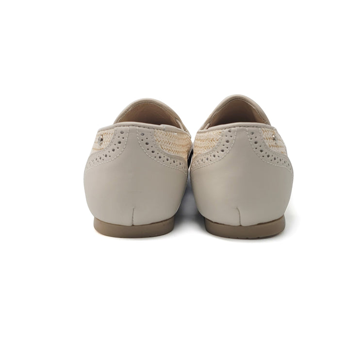 Manuela De Juan Beige Whicker Smoking Shoe S3028