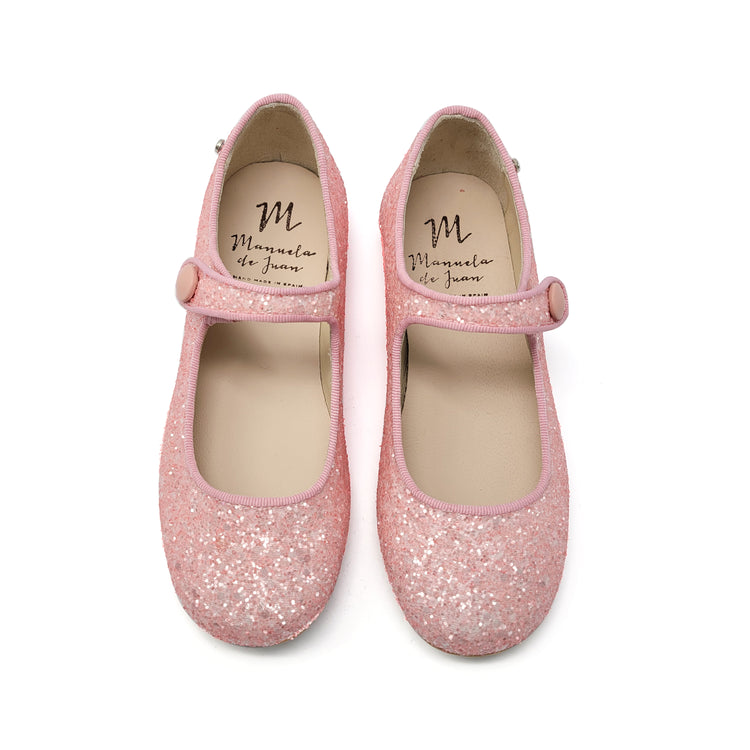 Manuela De Juan Pink Glitter Mary Jane S2489