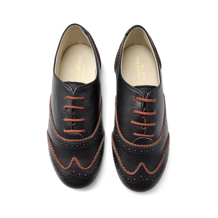 Sonatina Imperial Black & Brown Wingtip Lace Oxford