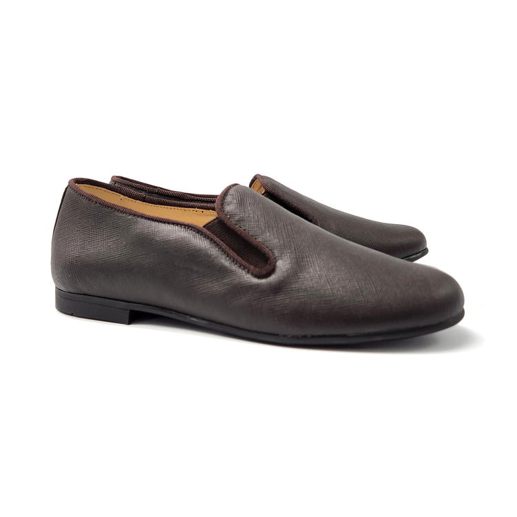 Andanines Brown Saffiano Smoking Shoe 182447