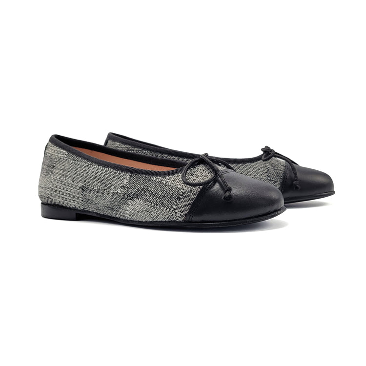 LMDI Black White Tweed Ballet Flat 136720