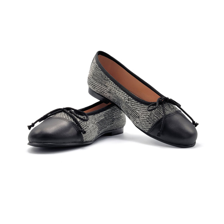 LMDI Black White Tweed Ballet Flat 136720