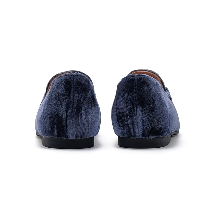 Ruth Secret Indigo Blue Velvet Chain Slip on 3655