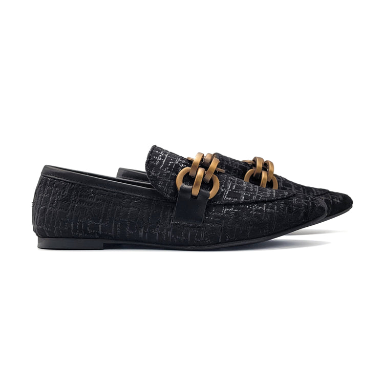 Maria Catalan Bronze Black Chain Loafer 705735