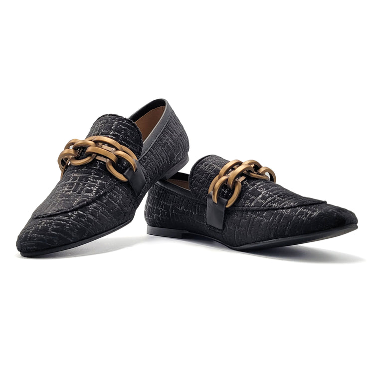 Maria Catalan Bronze Black Chain Loafer 705735