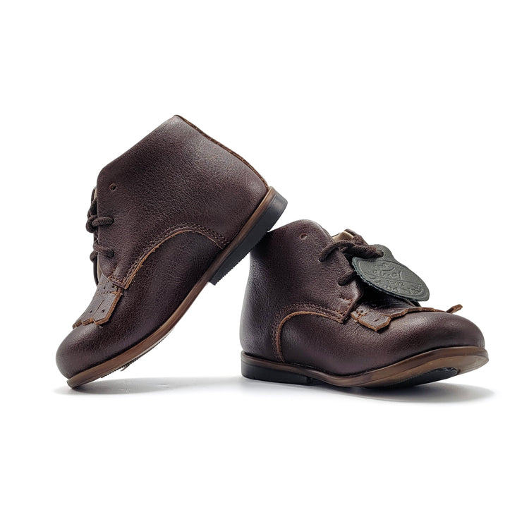 EMEL Dark Brown Fringe Baby Bootie E1426