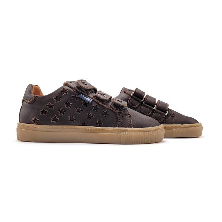 Atlanta Mocassin Chocolate Brown Velcro Sneaker 104