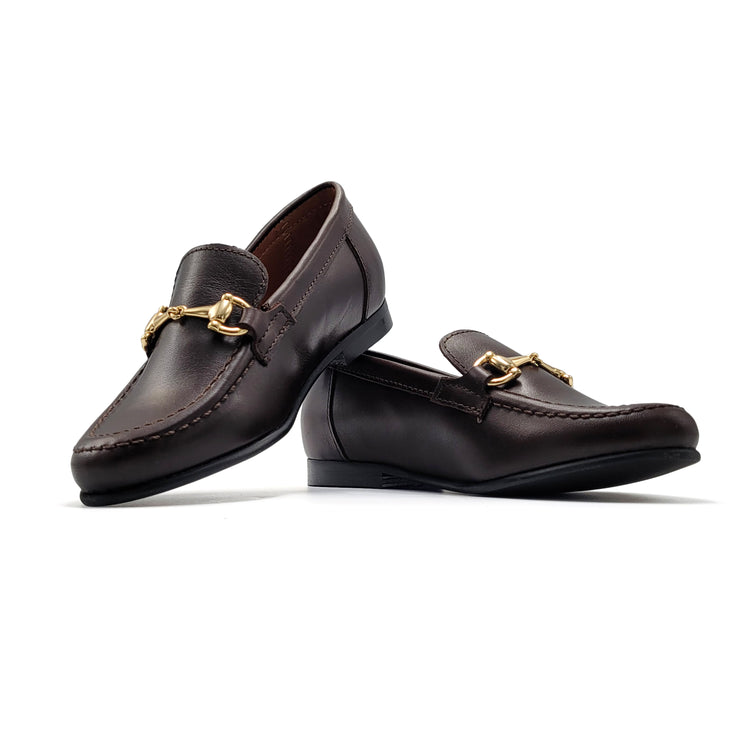 Atlanta Mocassin Dark Brown Buckle Loafer 19014