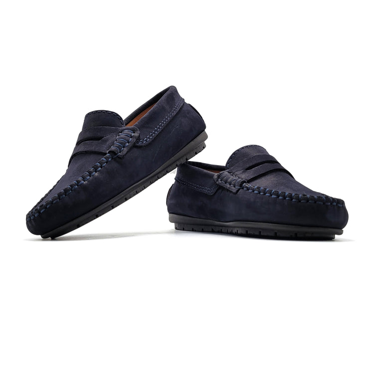 Atlanta Mocassin Navy Nubuk Penny Loafer 032