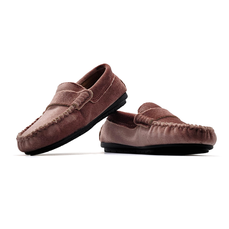 Atlanta Mocassin Rose Velvet Penny Loafer 032