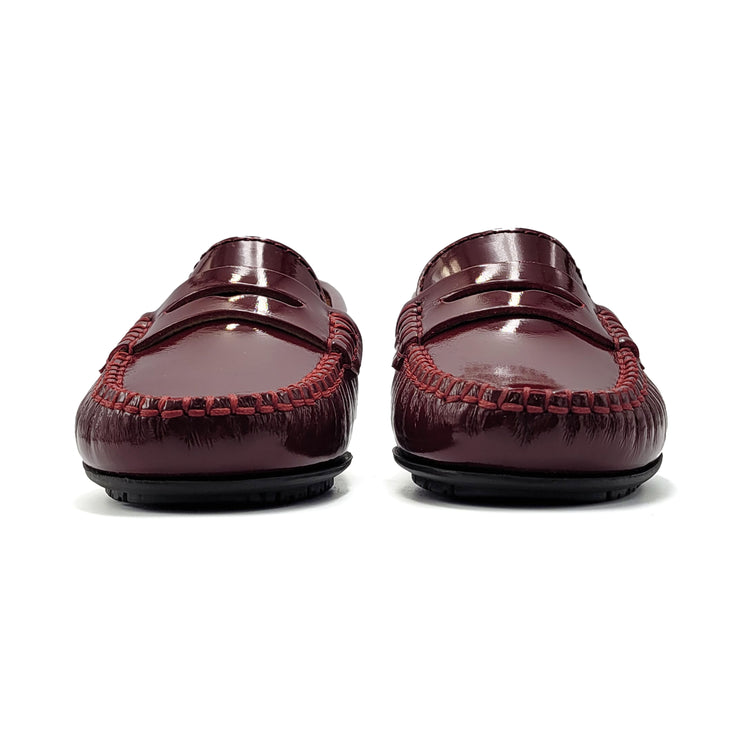 Atlanta Mocassin Burgundy Patent Penny Loafer 032