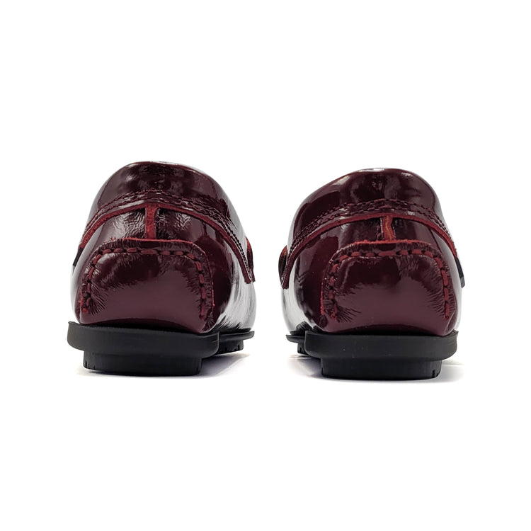 Atlanta Mocassin Burgundy Patent Penny Loafer 032