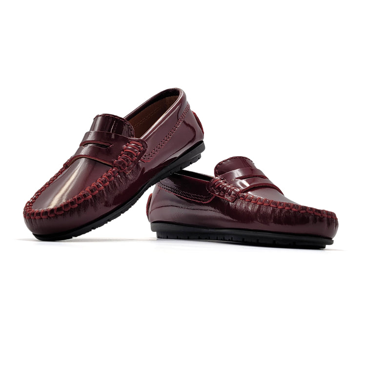 Atlanta Mocassin Burgundy Patent Penny Loafer 032