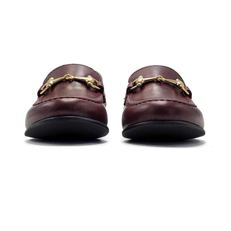 Atlanta Mocassin Burgundy Buckle Loafer 19014