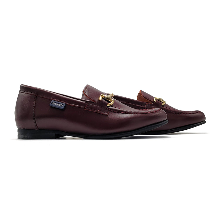 Atlanta Mocassin Burgundy Buckle Loafer 19014