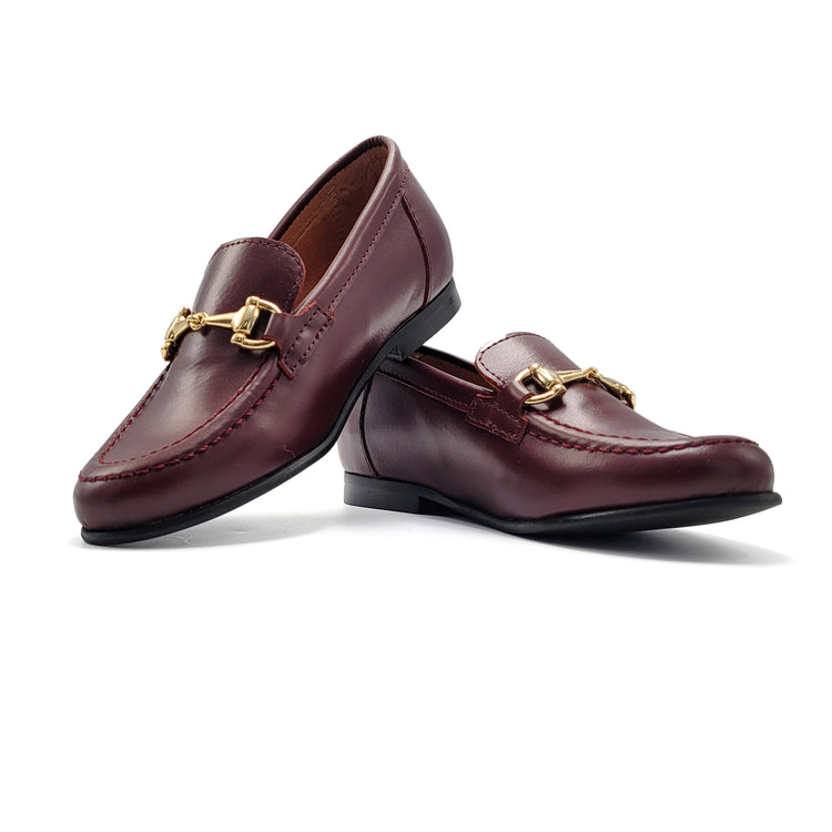 Atlanta Mocassin Burgundy Buckle Loafer 19014