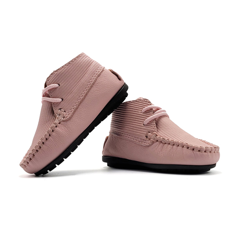 Atlanta Mocassin Piglet Pink Leather Bootie 073