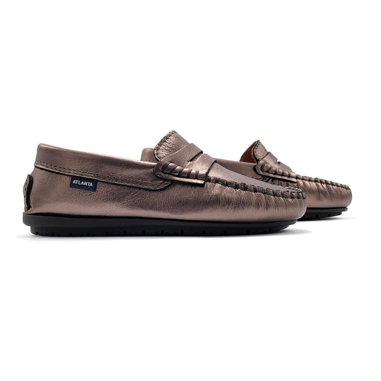 Atlanta Mocassin Grey Metal Penny Loafer 032