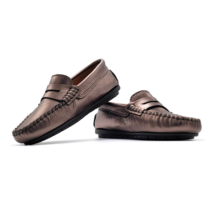 Atlanta Mocassin Grey Metal Penny Loafer 032