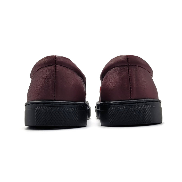 ATLANTA MOCASSIN Burgundy Heart Slip On Sneaker 18426