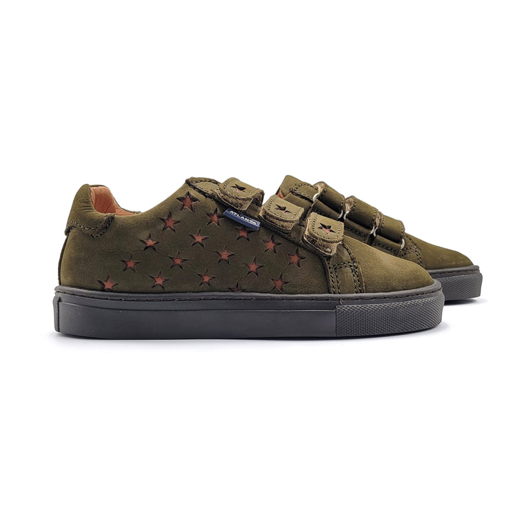 Atlanta Mocassin Green Nubuk Velcro Sneaker 104