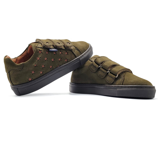 Atlanta Mocassin Green Nubuk Velcro Sneaker 104