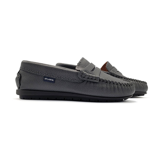 Atlanta Mocassin Grey Grain Penny Loafer 032