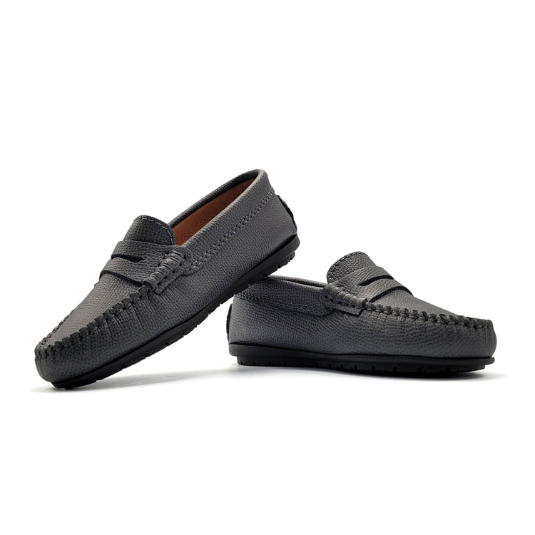 Atlanta Mocassin Grey Grain Penny Loafer 032