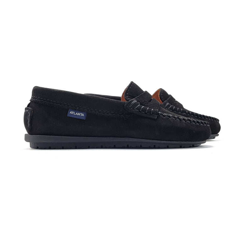 Atlanta Mocassin Black Nubuk Penny Loafer 032