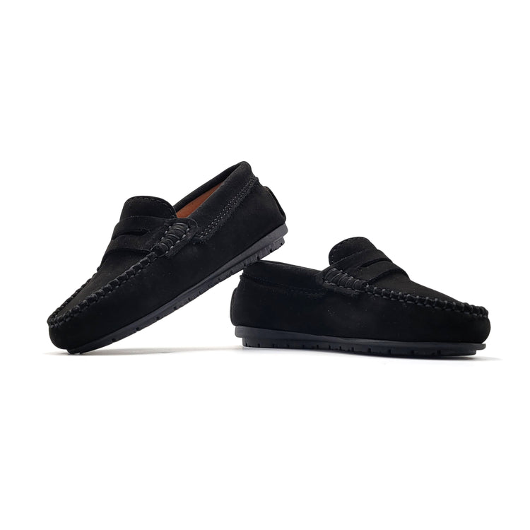 Atlanta Mocassin Black Nubuk Penny Loafer 032