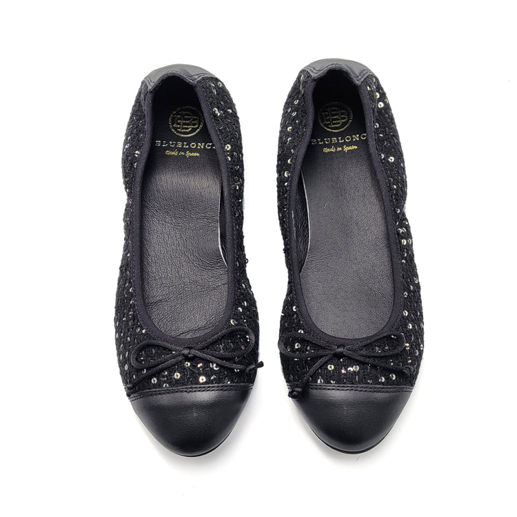 Blublonc Luisa Tweed Sequin Ballet Flat