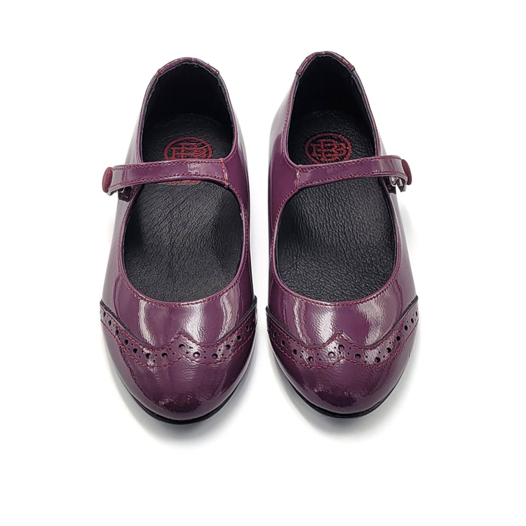 Blublonc Celiax Grape Patent Wingtip Mary Jane