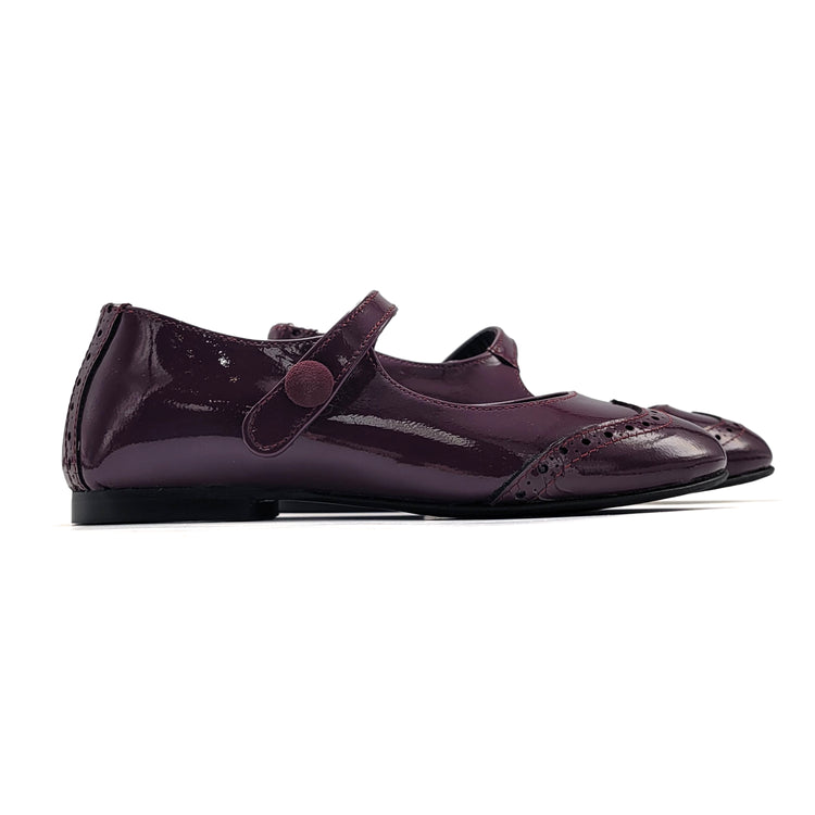 Blublonc Celiax Grape Patent Wingtip Mary Jane