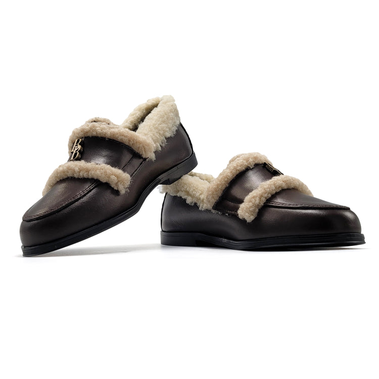 Blublonc Holly Brown Sherpa Loafer