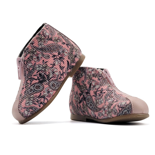 Blublonc Ben Pink Paisley Zipper Bootie