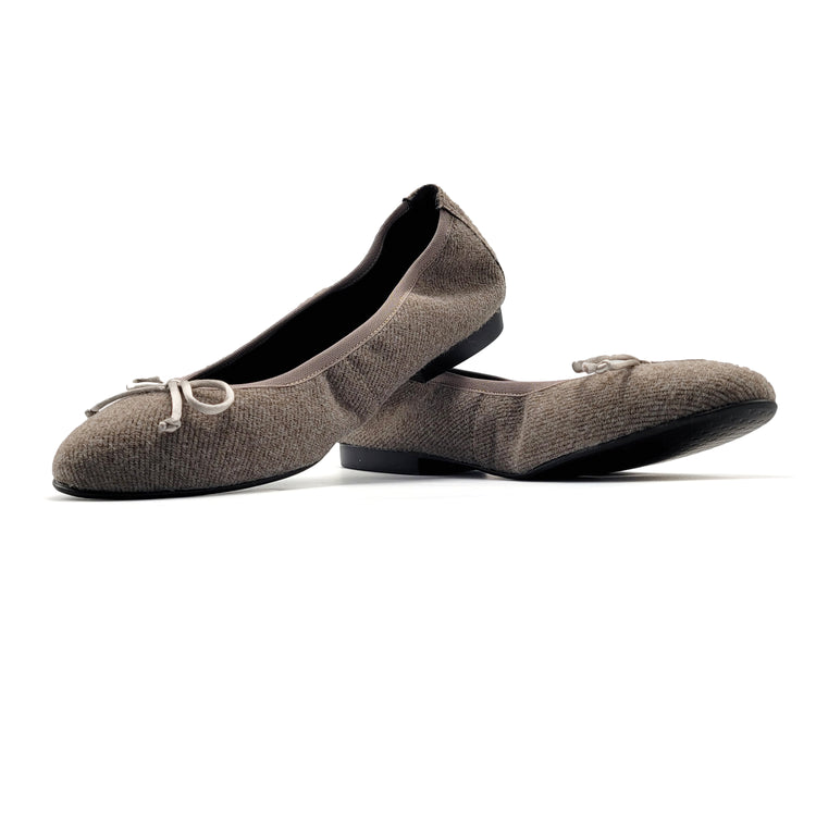 Blublonc Luisa Flannel Taupe Ballet Flat