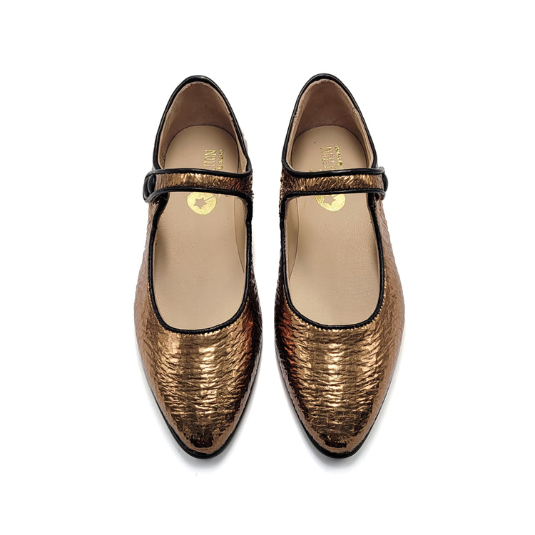 LMDI Gold Foil Pointy Mary Jane 137018A