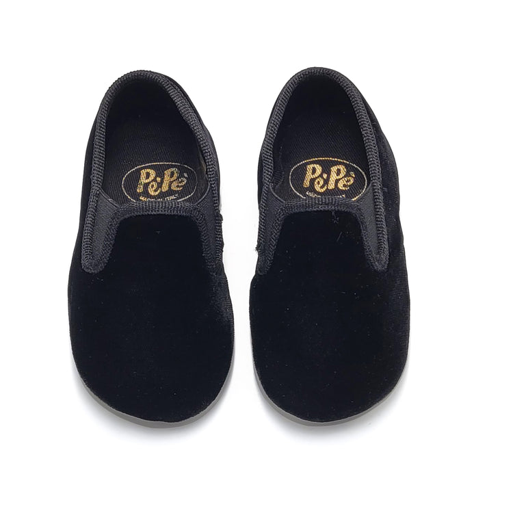 Pepe' Black Velvet Smoking Slip On 280