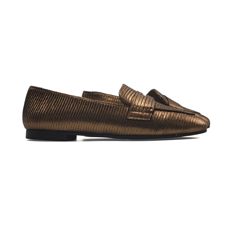 Brunellis Bronze Lined Penny Loafer 516