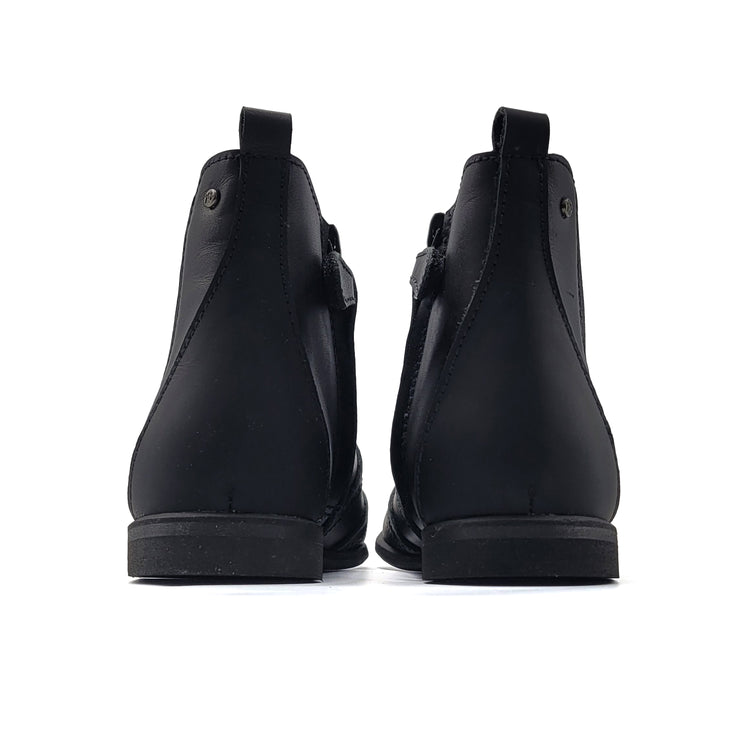 Manuela De Juan Black Rubber (Gum) Wingtip Bootie S2369