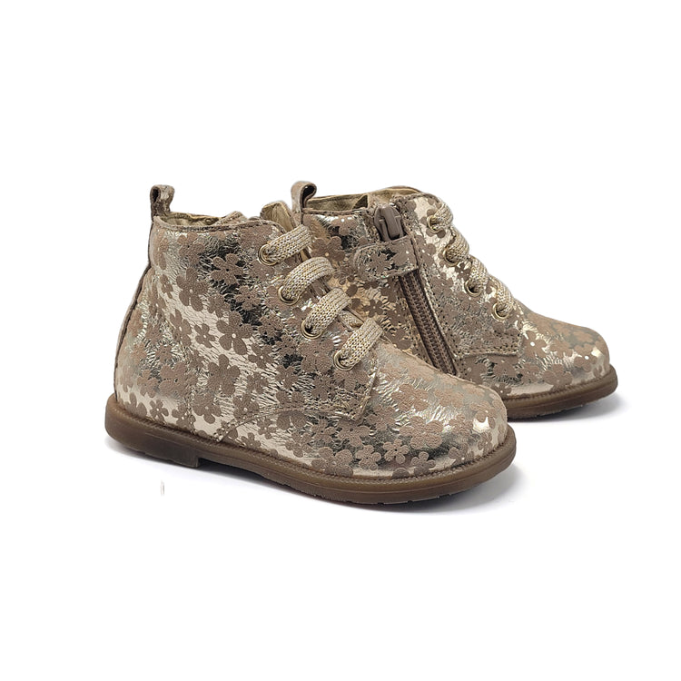 Falcotto Robin Gold Flower Firstwalker Bootie