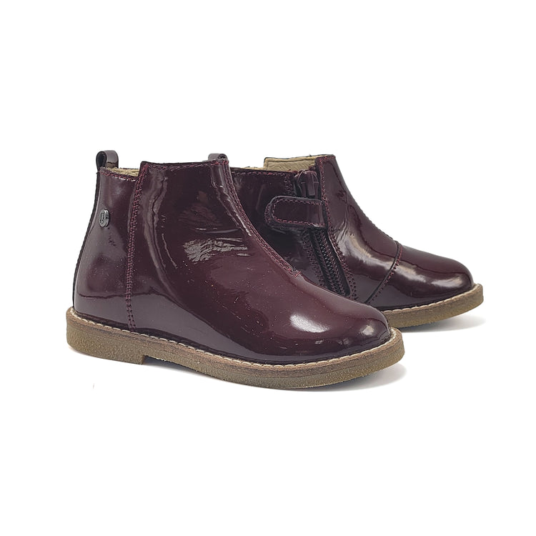 Naturino Dasie Patent Bordeaux Ankle Bootie