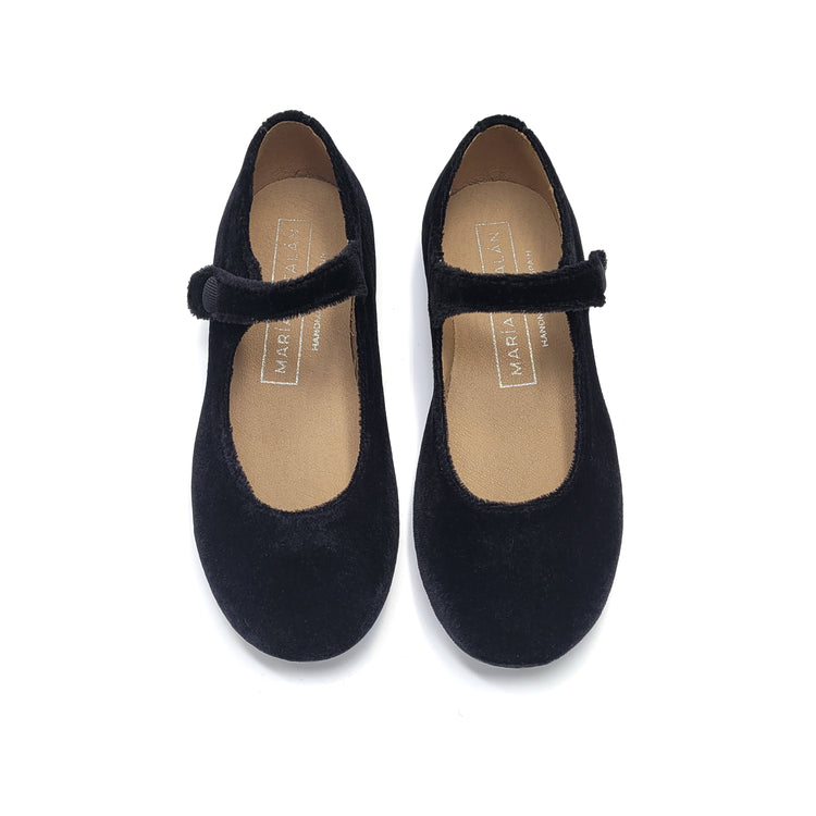 Maria Catalan Black Velvet Mary Jane 700706