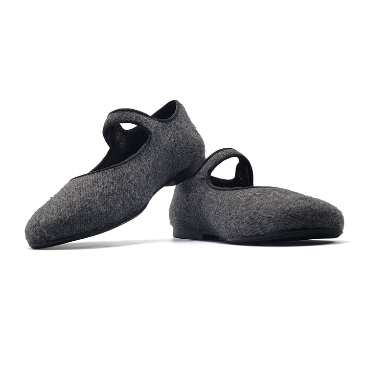 Brunellis Grey Wool Mary Jane S-21