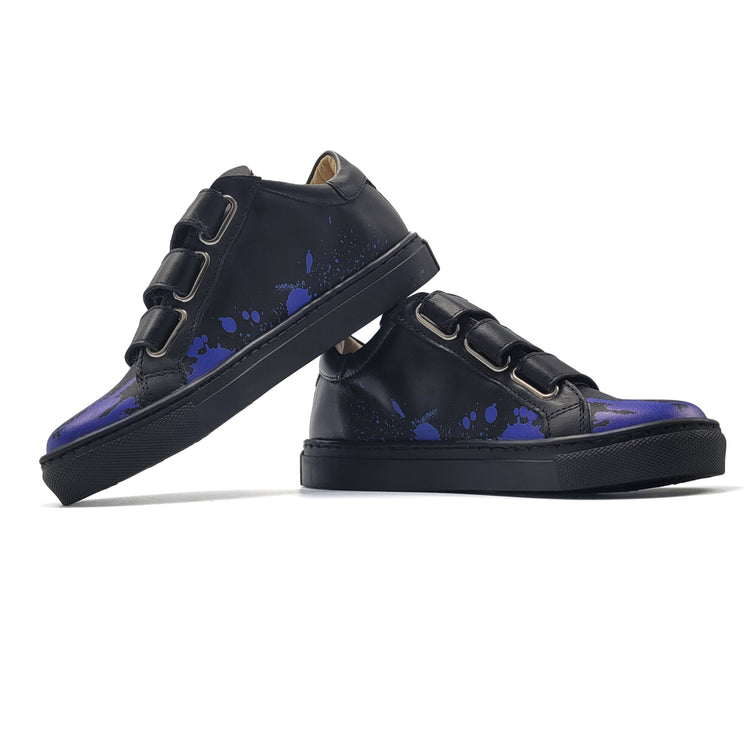 Blublonc Dylan Black Paint Splash Velcro Sneaker