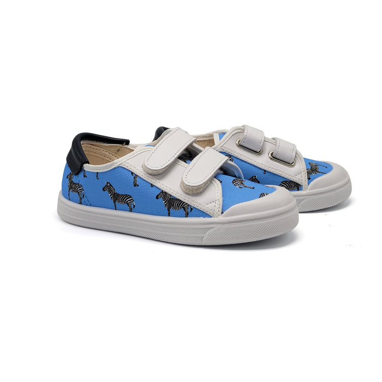 Pepe' Blue Zebra Velcro Sneaker 075