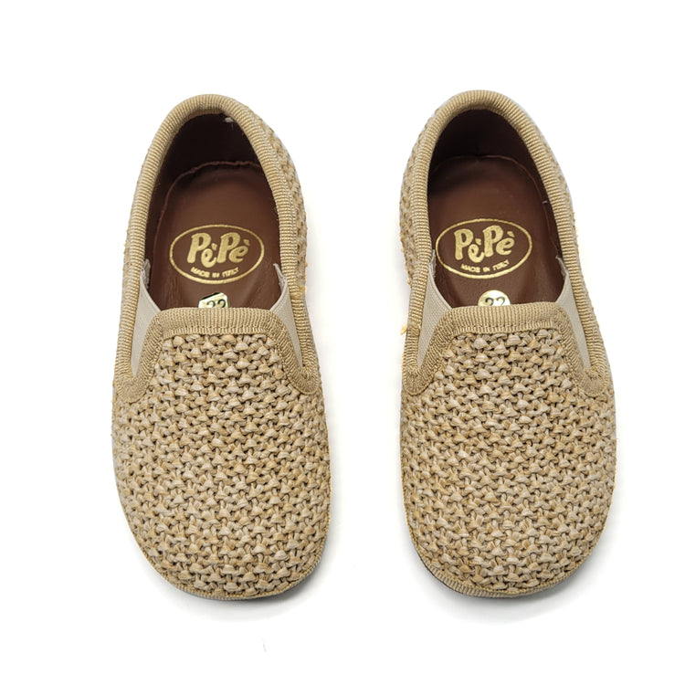 Pepe' Beige Crochet Slip on Loafer 280