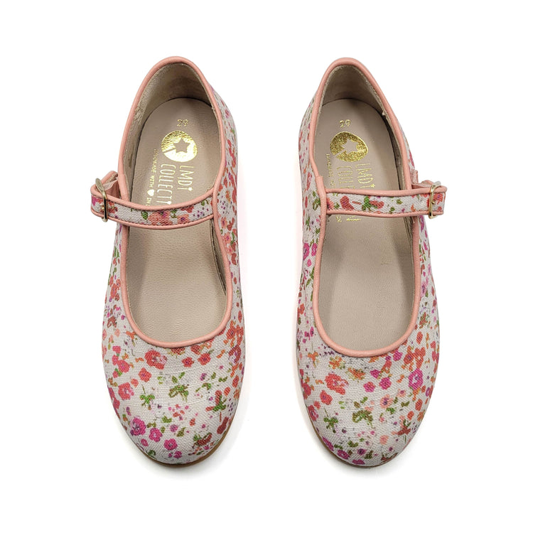 LMDI Flavia Salmon Floral Mary Jane